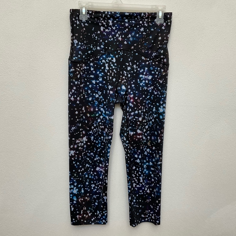 Spanx Booty Boost Active Cropped Compression Leggings Cosmic Galaxy Size Large